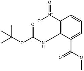 2-(叔丁氧基-2-甲酰胺)-3-硝基苯甲酸甲酯 结构式