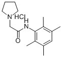 1-Pyrrolidineacetamide, N-(2,3,5,6-tetramethylphenyl)-, monohydrochlor ide Structure
