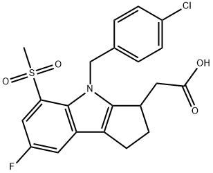 4-[(4-chlorophenyl)Methyl]-7-fluoro-1,2,3,4-tetrahydro-5-(Methylsulfonyl)-Cyclopent[b]indole-3-acetic acid Structure