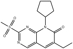 Pyrido[2,3-d]pyrimidin-7(8H)-one,  8-cyclopentyl-6-ethyl-2-(methylsulfonyl)- Struktur