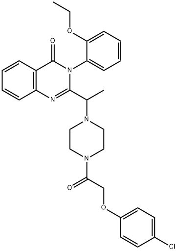 2-[1-[4-[2-(4-Chlorophenoxy)acetyl]-1-piperazinyl]ethyl]-3-(2-ethoxyphenyl)-4(3H)-Quinazolinone Struktur