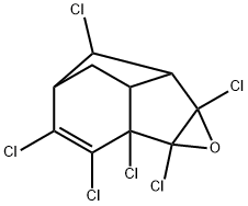 1a,1b,2,3,6a,7-ヘキサクロロ-1b,4,5,5a,6,6a-ヘキサヒドロ-4,6-メタノ-1aH-インデノ[1,2-b]オキシレン 化学構造式
