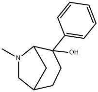 6-メチル-4-フェニル-6-アザビシクロ[3.2.1]オクタン-4-オール 化学構造式
