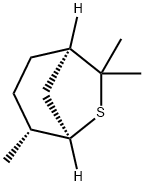 (1R,4R,5R)-4,7,7-トリメチル-6-チアビシクロ[3.2.1]オクタン 化学構造式