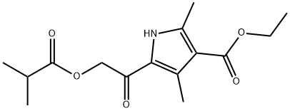 1H-Pyrrole-3-carboxylicacid,2,4-dimethyl-5-[(2-methyl-1-oxopropoxy)acetyl]-,ethylester(9CI) Structure
