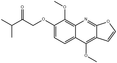 1-[(4,8-Dimethoxyfuro[2,3-b]quinolin-7-yl)oxy]-3-methyl-2-butanone Struktur