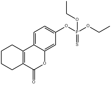 チオりん酸O,O-ジエチルO-(7,8,9,10-テトラヒドロ-6-オキソ-6H-ジベンゾ[b,d]ピラン-3-イル) 化学構造式