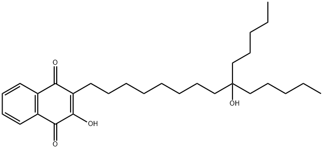 2-Hydroxy-3-(9-hydroxy-9-pentyltetradecyl)-1,4-naphthalenedione Struktur