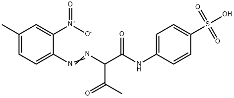 4-[[2-[(4-メチル-2-ニトロフェニル)アゾ]-1,3-ジオキソブチル]アミノ]ベンゼンスルホン酸 化学構造式