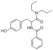N-Benzoyl-DL-tyrosil-N',N'-dipropylamide Struktur