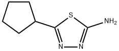 5-シクロペンチル-1,3,4-チアジアゾール-2-アミン 化学構造式