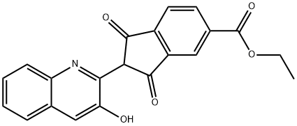2,3-二氢-2-(3-羟基-2-喹啉)-1,3-二氧代-1H-茚-5-羧酸乙醚, 57258-90-9, 结构式