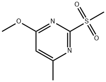 4-メトキシ-6-メチル-2-(メチルスルホニル)ピリミジン 化学構造式
