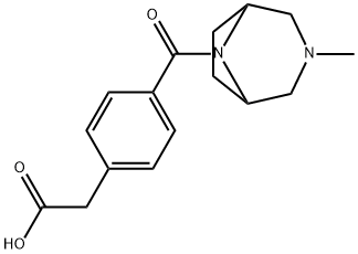 4-[(3-メチル-3,8-ジアザビシクロ[3.2.1]オクタン-8-イル)カルボニル]ベンゼン酢酸 化学構造式