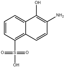 6-amino-5-hydroxynaphthalene-1-sulphonic acid  Struktur