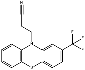 2-(トリフルオロメチル)-10H-フェノチアジン-10-プロパンニトリル 化学構造式