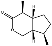 (4S,4aβ,7aβ)-4β,7β-ジメチルオクタヒドロシクロペンタ[c]ピラン-3-オン 化学構造式