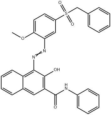 3-羟基-4-[[2-甲氧基-5-[(苯基甲基)磺酰基]苯基]偶氮]-N-苯基-2-萘甲酰胺,57301-22-1,结构式