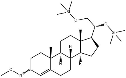 (20R)-20,21-Bis(trimethylsiloxy)pregn-4-en-3-one O-methyl oxime 结构式