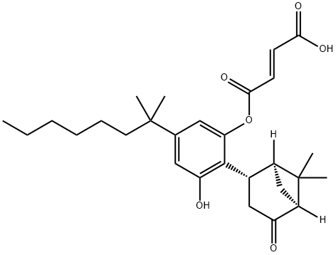 2-Butenedioic acid (2E)-, 1-[5-(1,1-dimethylheptyl)-2-[(1S,2S,5S)-6,6-dimethyl-4-oxobicyclo[3.1.1]hept-2-yl]-3-hydroxyphenyl] ester 结构式