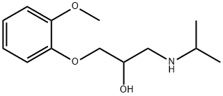 1-(イソプロピルアミノ)-3-(2-メトキシフェノキシ)-2-プロパノール 化学構造式