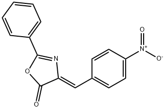 2-苯基-(4Z)-(41-硝基苯亚甲基)-5(4H)-口恶唑酮 结构式