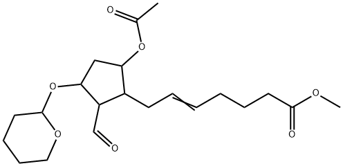 (Z)-7-[(1R,2R,3R,5S)-5-ACETOXY-2-FORMYL-3-(TETRAHYDRO-PYRAN-2-YLOXY)-CYCLOPENTYL]-HEPT-5-ENOIC ACID METHYL ESTER Struktur