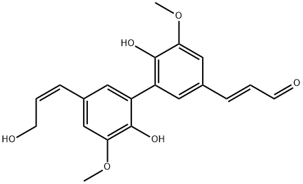 (2E)-3-[2',6-Dihydroxy-5'-[(Z)-3-hydroxy-1-propenyl]-3',5-dimethoxy-1,1'-biphenyl-3-yl]propenal Structure