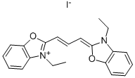 2-[3-[3-エチルベンゾオキサゾール-2(3H)-イリデン]-1-プロペニル]-3-エチルベンゾオキサゾール-3-イウム 化学構造式
