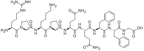 ARG-PRO-LYS-PRO-GLN-GLN-PHE-PHE-GLY, 57468-17-4, 结构式