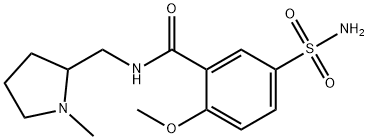 N-[(1-メチル-2-ピロリジニル)メチル]-5-スルファモイル-2-メトキシベンズアミド 化学構造式