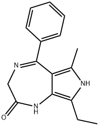 8-Ethyl-3,7-dihydro-6-methyl-5-phenylpyrrolo[3,4-e]-1,4-diazepin-2(1H)-one 结构式