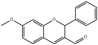 2H-1-BENZOPYRAN-3-CARBOXALDEHYDE, 7-METHOXY-2-PHENYL- Structure