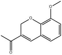 3-アセチル-8-メトキシ-2H-1-ベンゾピラン 化学構造式