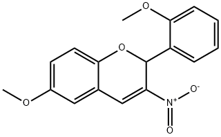 2H-1-BENZOPYRAN, 6-METHOXY-2-(2-METHOXYPHENYL)-3-NITRO- Struktur
