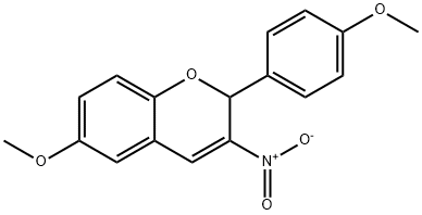 2H-1-BENZOPYRAN, 6-METHOXY-2-(4-METHOXYPHENYL)-3-NITRO- Struktur