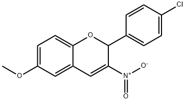 2-(4-Chlorophenyl)-6-methoxy-3-nitro-2H-1-benzopyran Struktur