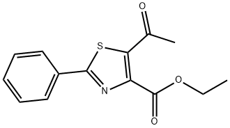 5-アセチル-2-フェニルチアゾール-4-カルボン酸エチル 化学構造式