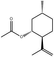 [1R-(1α,2β,5α)]-5-甲基-2-(1-甲乙烯基)环己醇乙酸酯,57576-09-7,结构式