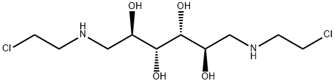1,6-ビス(2-クロロエチルアミノ)-1,6-ジデオキシ-D-マンニトール 化学構造式