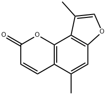 8,9-ジメチル-2H-フロ[2,3-h]-1-ベンゾピラン-2-オン 化学構造式