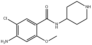 N-(4-ピペリジニル)-2-メトキシ-4-アミノ-5-クロロベンズアミド 化学構造式