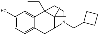 3-(シクロブチルメチル)-6-エチル-1,2,3,4,5,6-ヘキサヒドロ-11,11-ジメチル-2,6-メタノ-3-ベンゾアゾシン-8-オール 化学構造式