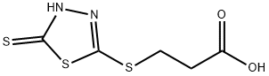 3-(5-メルカプト-1,3,4-チアジアゾール-2-イルチオ)プロピオン酸 化学構造式