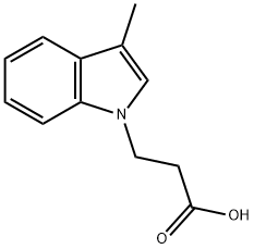 3-(3-メチル-1H-インドール-1-イル)プロパン酸 化学構造式