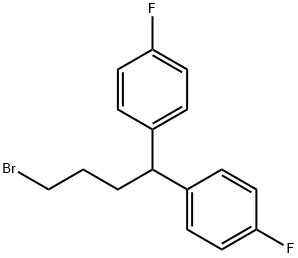 1,1-ビス(4-フルオロフェニル)-4-ブロモブタン 化学構造式