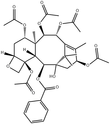 5β,20-エポキシタキサ-11-エン-1,2α,4,7β,9α,10β,13α-ヘプタオール2-ベンゾアート4,7,9,10,13-ペンタアセタート 化学構造式