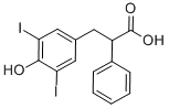 4-ヒドロキシ-3,5-ジヨード-α-フェニルベンゼンプロパン酸 化学構造式
