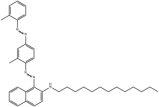 1-[[2-methyl-4-[(2-methylphenyl)azo]phenyl]azo]-N-tridecylnaphthalen-2-amine Struktur