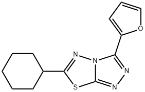 6-Cyclohexyl-3-(2-furanyl)-1,2,4-triazolo[3,4-b][1,3,4]thiadiazole, 577696-37-8, 结构式